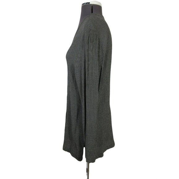 Eileen Fisher women's long sleeve textured woven rayon v-neck tunic top M - Picture 2 of 11